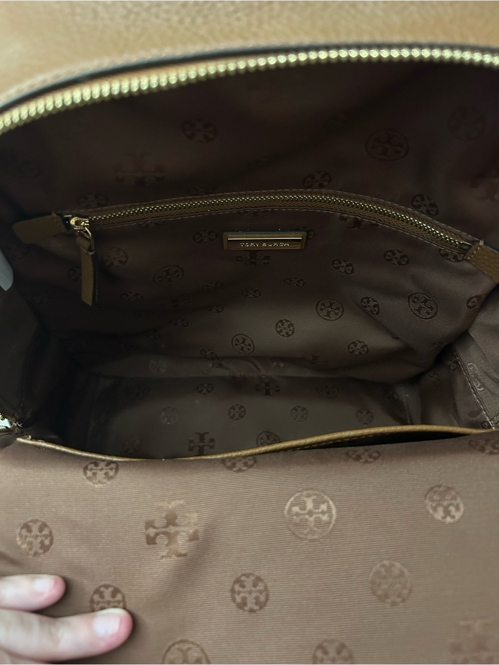 Tory Burch Caramel Pebbled Leather Mini Backpack - Picture 5 of 7